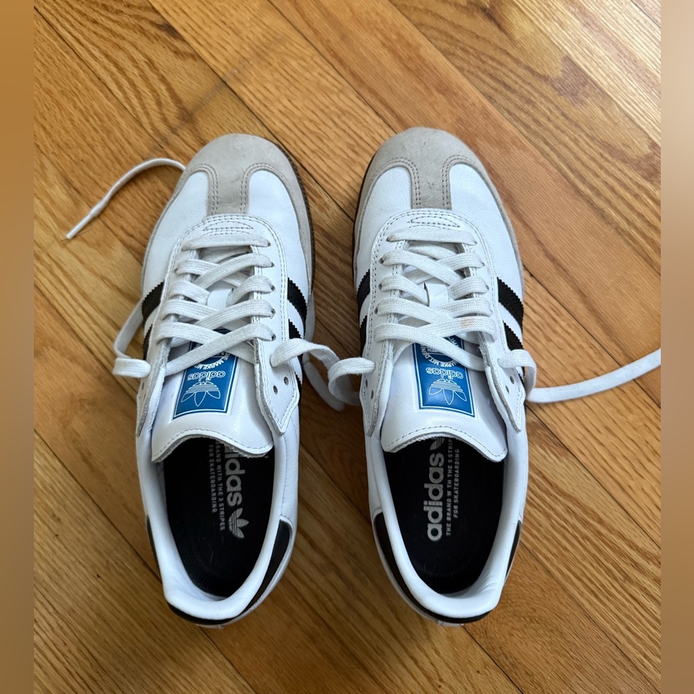 Adidas White and Black Classic sambas